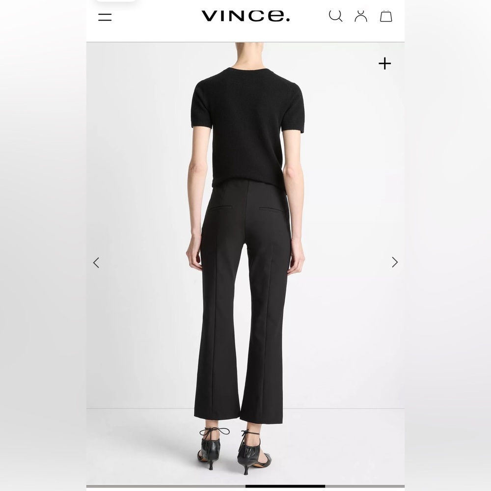 Vince Niki Mid-Rise Pintuck Crop Flare Pant Size XS - Picture 3 of 10